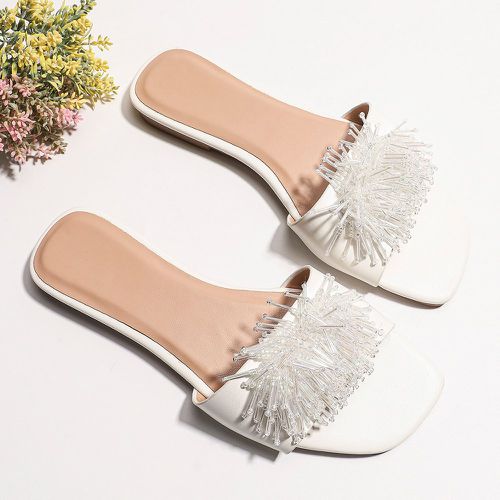 Sandales plates perlé à fleur - SHEIN - Modalova