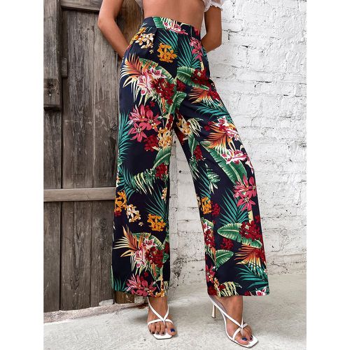 Pantalon ample tropical & à imprimé floral - SHEIN - Modalova
