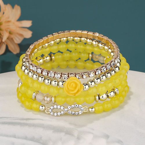 Pièces Bracelet perlé fleur & à détail infini - SHEIN - Modalova