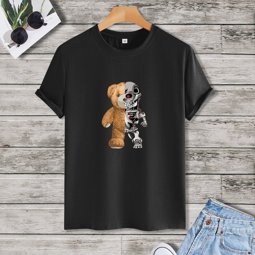 T-shirt robot & à imprimé ours - SHEIN - Modalova