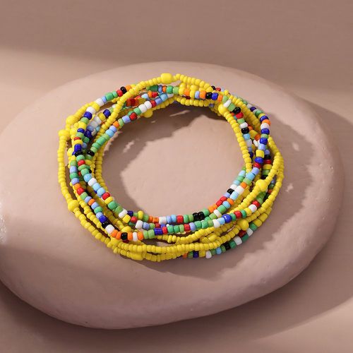 Pièces Bracelet perlé à blocs de couleurs multicouche - SHEIN - Modalova