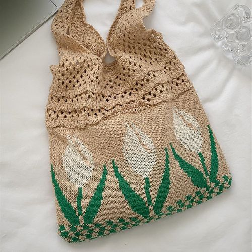 Sac fourre-tout tulipe motif en crochet - SHEIN - Modalova