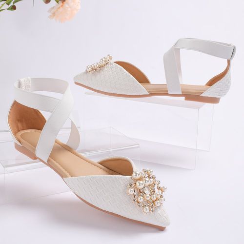 Chaussures plates à brides fausse perle & avec strass - SHEIN - Modalova