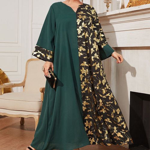 Robe tunique doré à imprimé feuille - SHEIN - Modalova