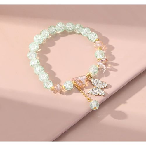Bracelet perlé à strass à breloque papillon cristal - SHEIN - Modalova