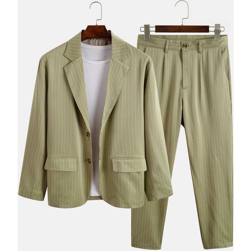 Pantalon & Blazer à rayures à bouton (sans t-shirt) - SHEIN - Modalova