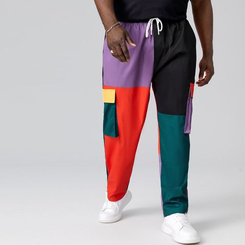 Pantalon cargo à blocs de couleurs à cordon - SHEIN - Modalova