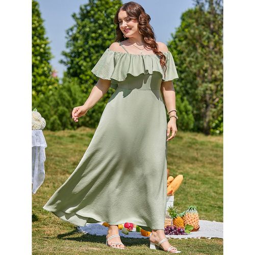Robes de demoiselle d'honeur grandes tailles Volants Glamour Unicolore - SHEIN - Modalova