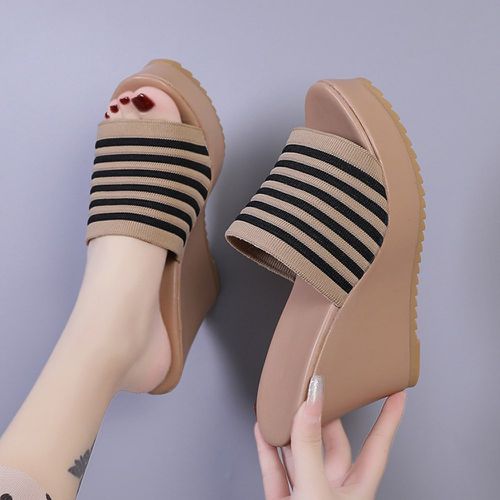 Sandales compensées à rayures - SHEIN - Modalova