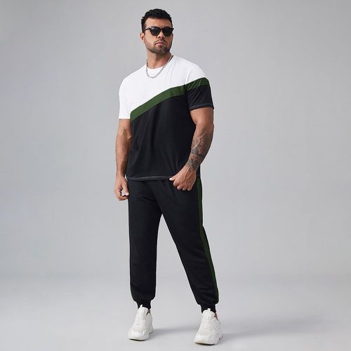 Pantalons de survêtement & T-shirt à blocs de couleurs - SHEIN - Modalova