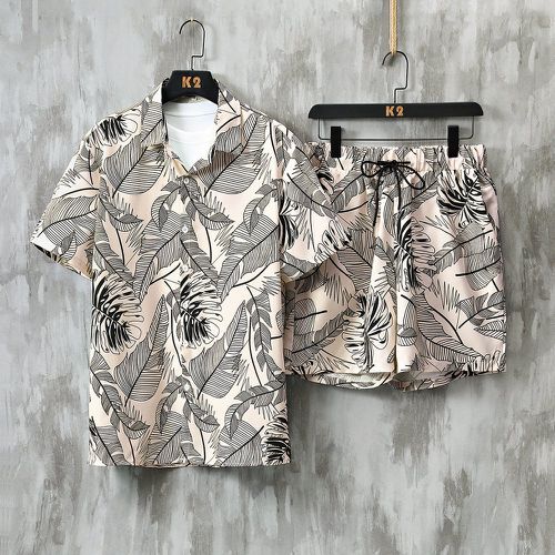 À imprimé tropical Chemise & à cordon Short (sans t-shirt) - SHEIN - Modalova