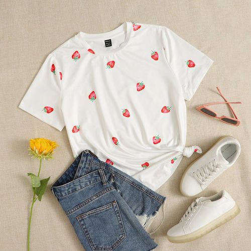 T-shirt à imprimé fraise - SHEIN - Modalova