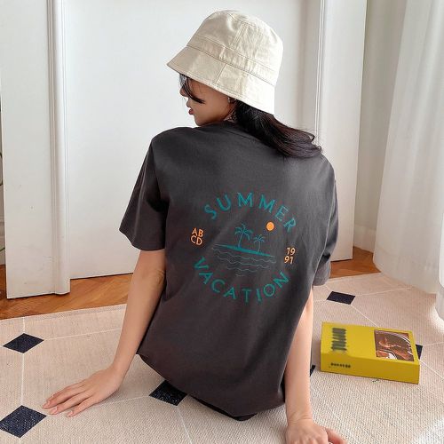 T-shirt à lettres et soleil - SHEIN - Modalova