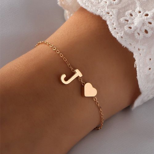 Bracelet à lettres à détail cœur - SHEIN - Modalova