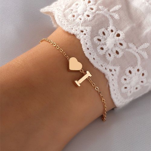 Bracelet avec cœur et lettre - SHEIN - Modalova