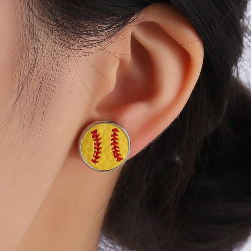 Clous d'oreilles base-ball design - SHEIN - Modalova