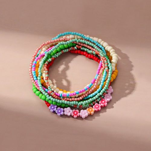 Pièces Bracelet perlé à fleur - SHEIN - Modalova