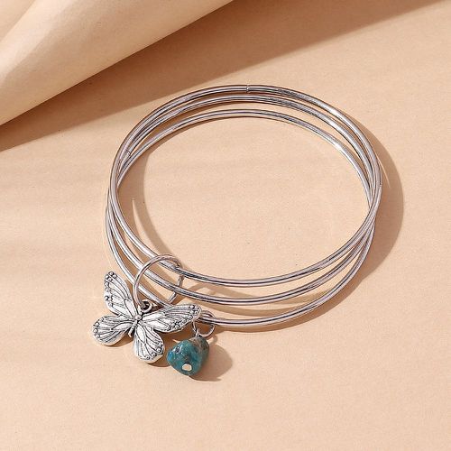 Bracelet pierre & à breloque papillon multicouche - SHEIN - Modalova