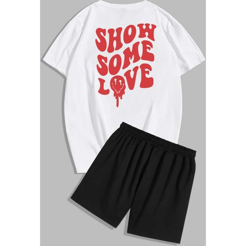 Short & T-shirt à motif slogan - SHEIN - Modalova