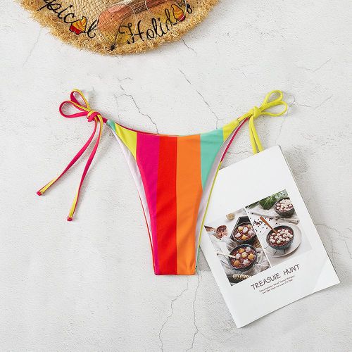 Bas de bikini à blocs de couleurs à nœud - SHEIN - Modalova