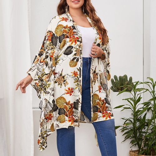 Kimono à imprimé tropical manches chauve-souris - SHEIN - Modalova