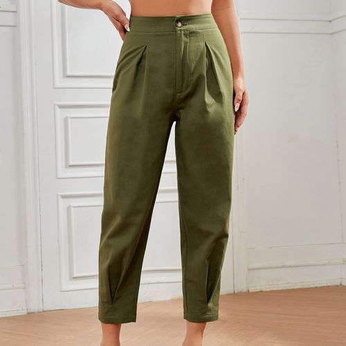 Pantalon trapèze taille haute à détail plié - SHEIN - Modalova