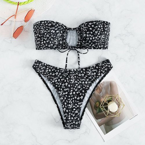 Bikini à imprimé floral à nœud - SHEIN - Modalova