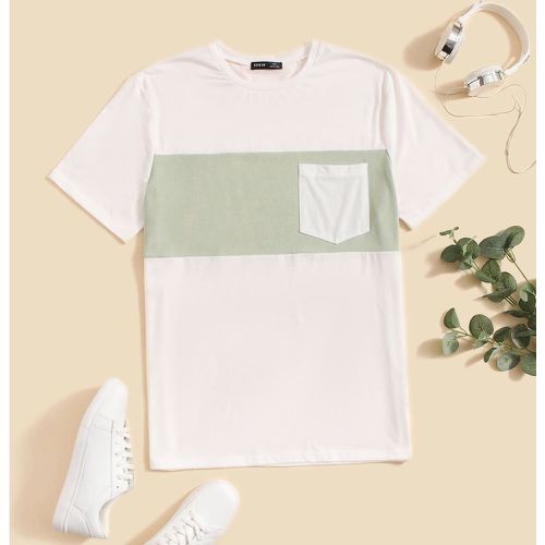 T-shirt à blocs de couleurs avec poche - SHEIN - Modalova