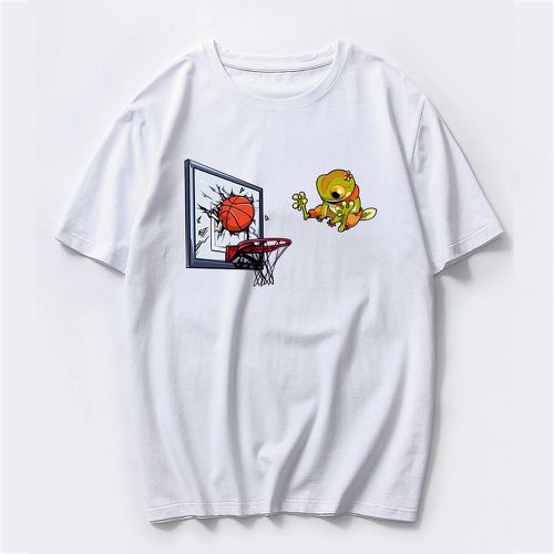 T-shirt basket-ball & dessin animé - SHEIN - Modalova