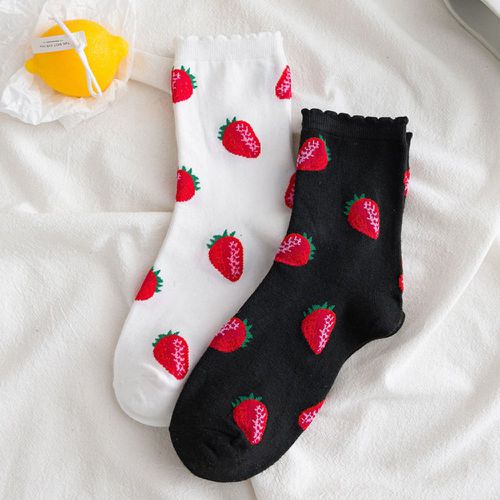 Paires Chaussettes à imprimé fraise - SHEIN - Modalova