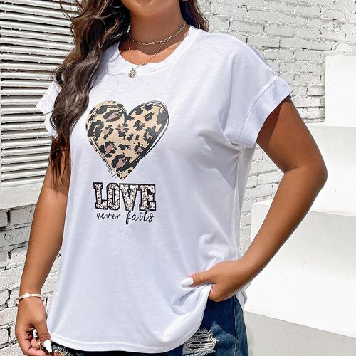 T-shirt cœur et slogan manches chauve-souris - SHEIN - Modalova