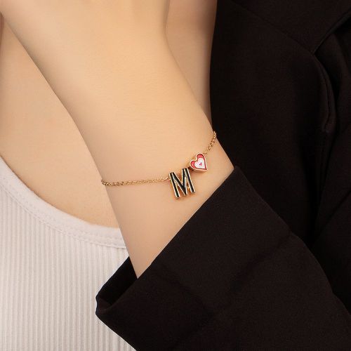 Bracelet cœur & à lettres - SHEIN - Modalova