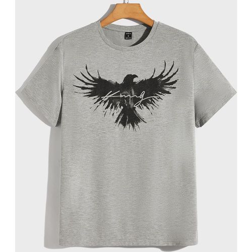 T-shirt à motif aigle et lettres - SHEIN - Modalova
