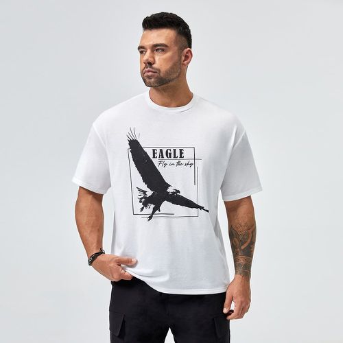 T-shirt à motif d'aigle et de slogan - SHEIN - Modalova