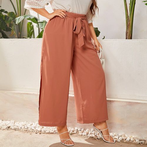 Pantalons grandes tailles Avec fente Casual Unicolore - SHEIN - Modalova