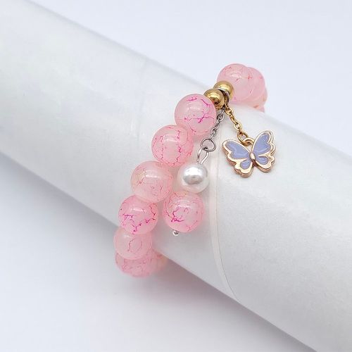 Bracelet perlé fausse perle et papillon - SHEIN - Modalova