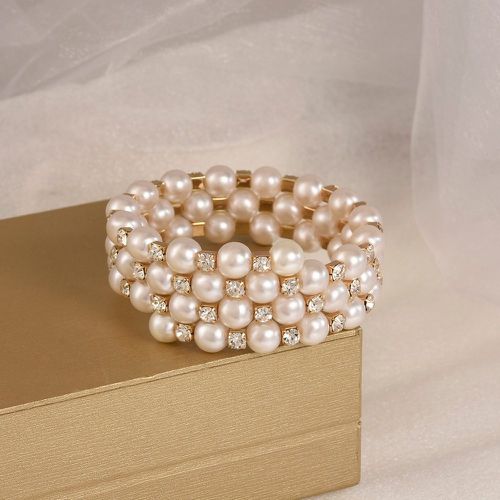Bracelet à strass et fausses perles - SHEIN - Modalova