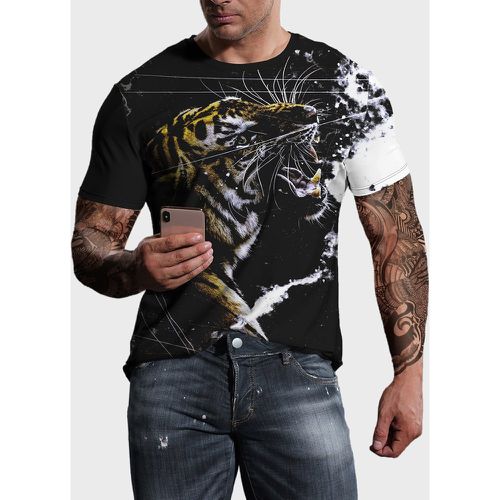Homme T-shirt à imprimé tigre 3D - SHEIN - Modalova