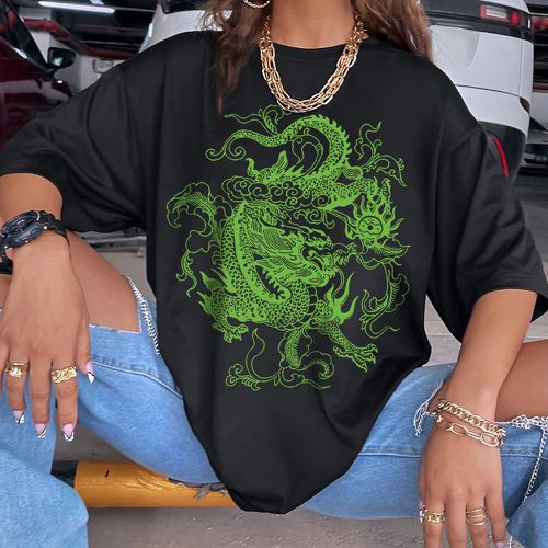 T-shirt oversize dragon chinois - SHEIN - Modalova
