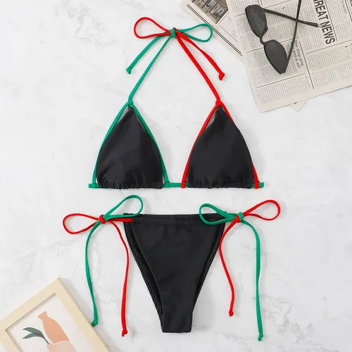 Bikini tanga à nœud micro triangulaire - SHEIN - Modalova