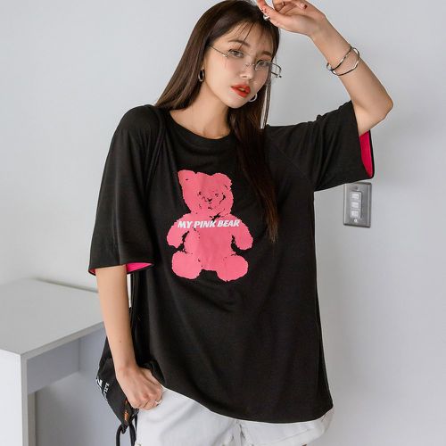 T-shirt ours et lettre - SHEIN - Modalova