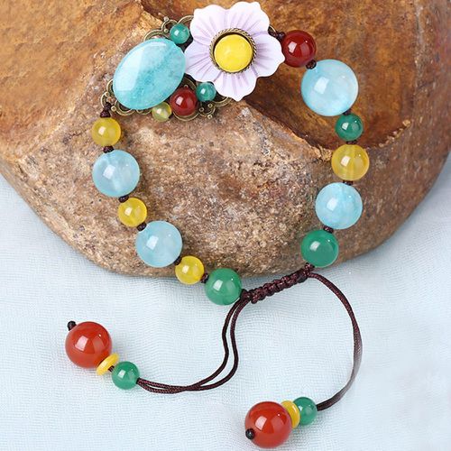 Bracelet perle & à fleur - SHEIN - Modalova