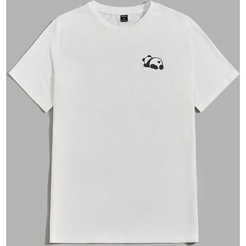 T-shirt à imprimé animal col rond - SHEIN - Modalova