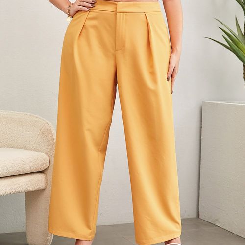 Pantalons grandes tailles Plissé Fermeture éclair Élégant Unicolore - SHEIN - Modalova