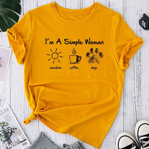 T-shirt à imprimé soleil et slogan - SHEIN - Modalova