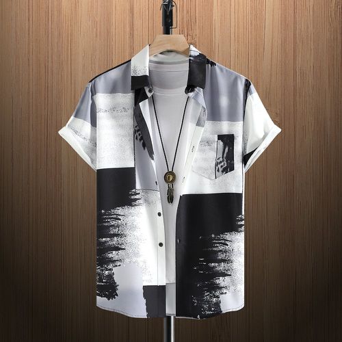 Chemise à blocs de couleurs patch à poche (sans t-shirt) - SHEIN - Modalova