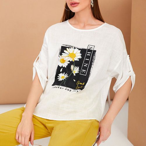 T-shirt fleuri à motif de lettre & Pantalon - SHEIN - Modalova