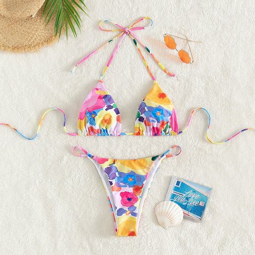 Bikini floral aléatoire à imprimé ras-du-cou - SHEIN - Modalova