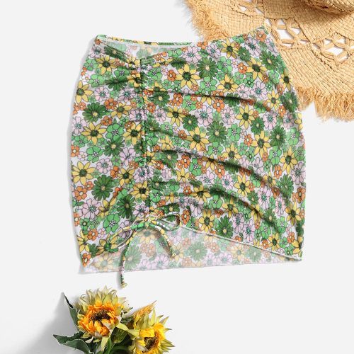 Cache-maillot à imprimé floral à cordon - SHEIN - Modalova