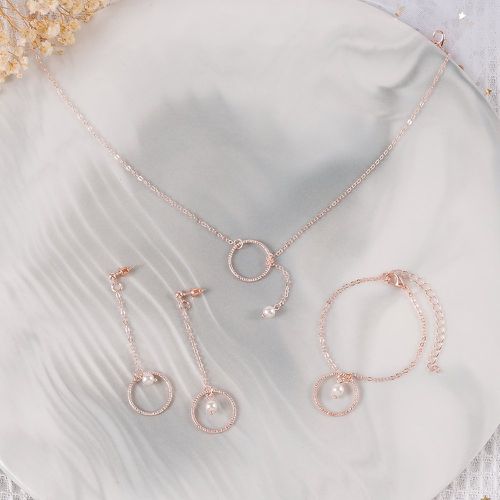 Pièces Set de bijoux à fausse perle à détail cercle - SHEIN - Modalova